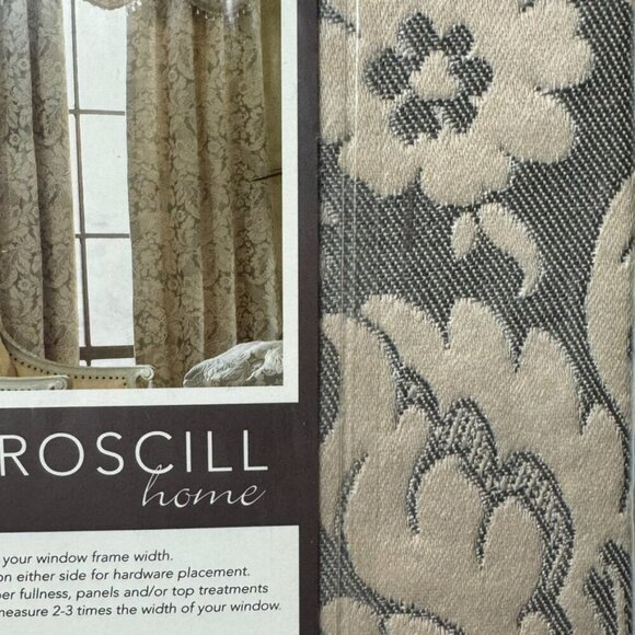 NWT Croscill Waterfall Swag Valance 49"W x 33"L Novara 6642 Slate - Picture 6 of 8